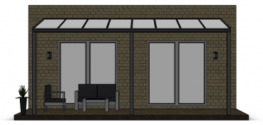 Preview: Überdachung mit VSG 8,76 mm matt, 6 x 4 m
